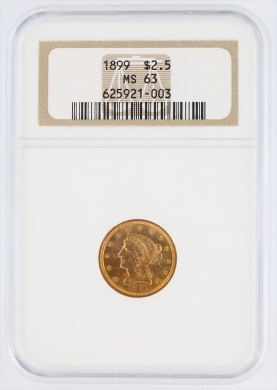 $2.5 Liberty Head Gold Quarter Eagle MS63 (Date Varies) 