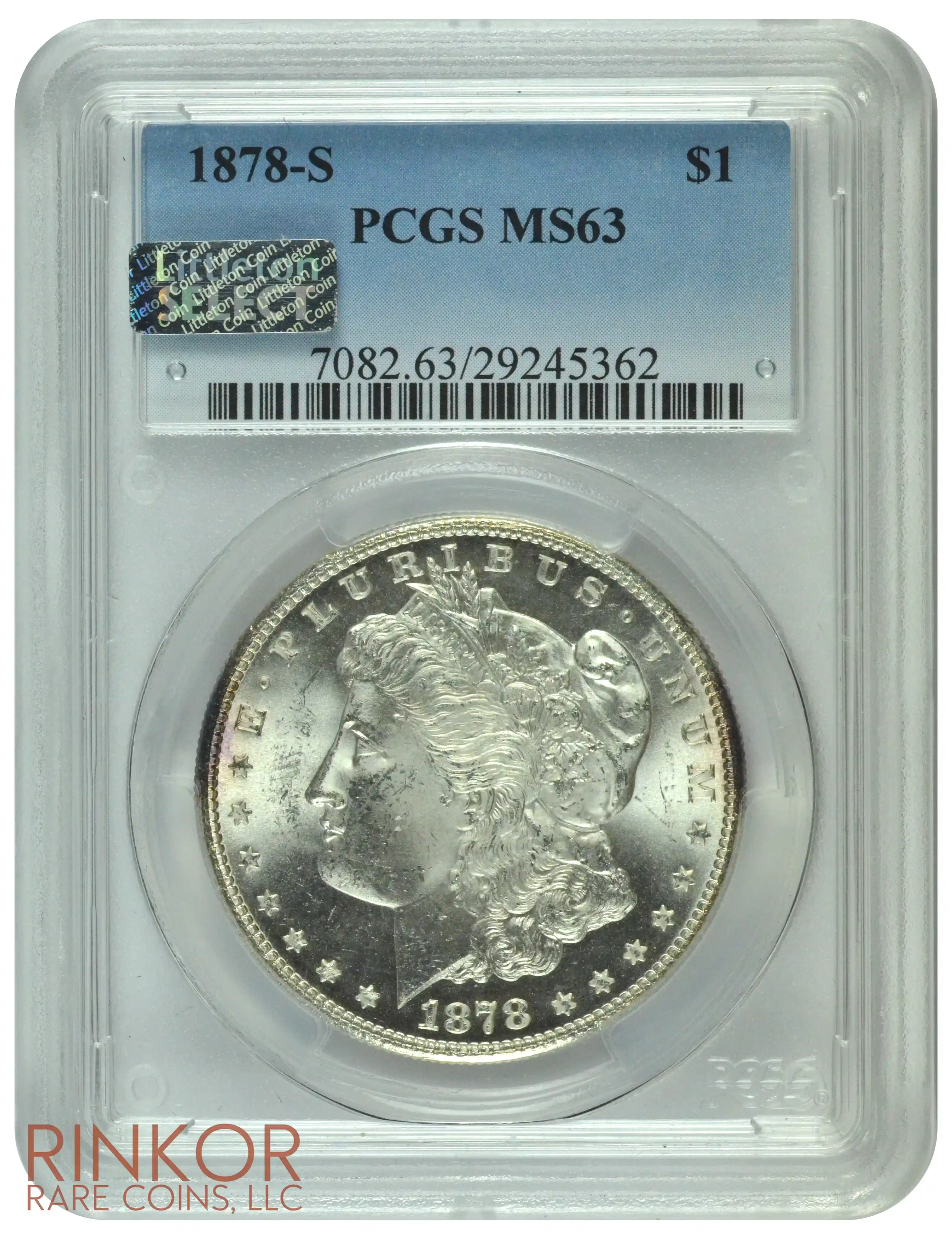 1878-S $1 PCGS MS 63