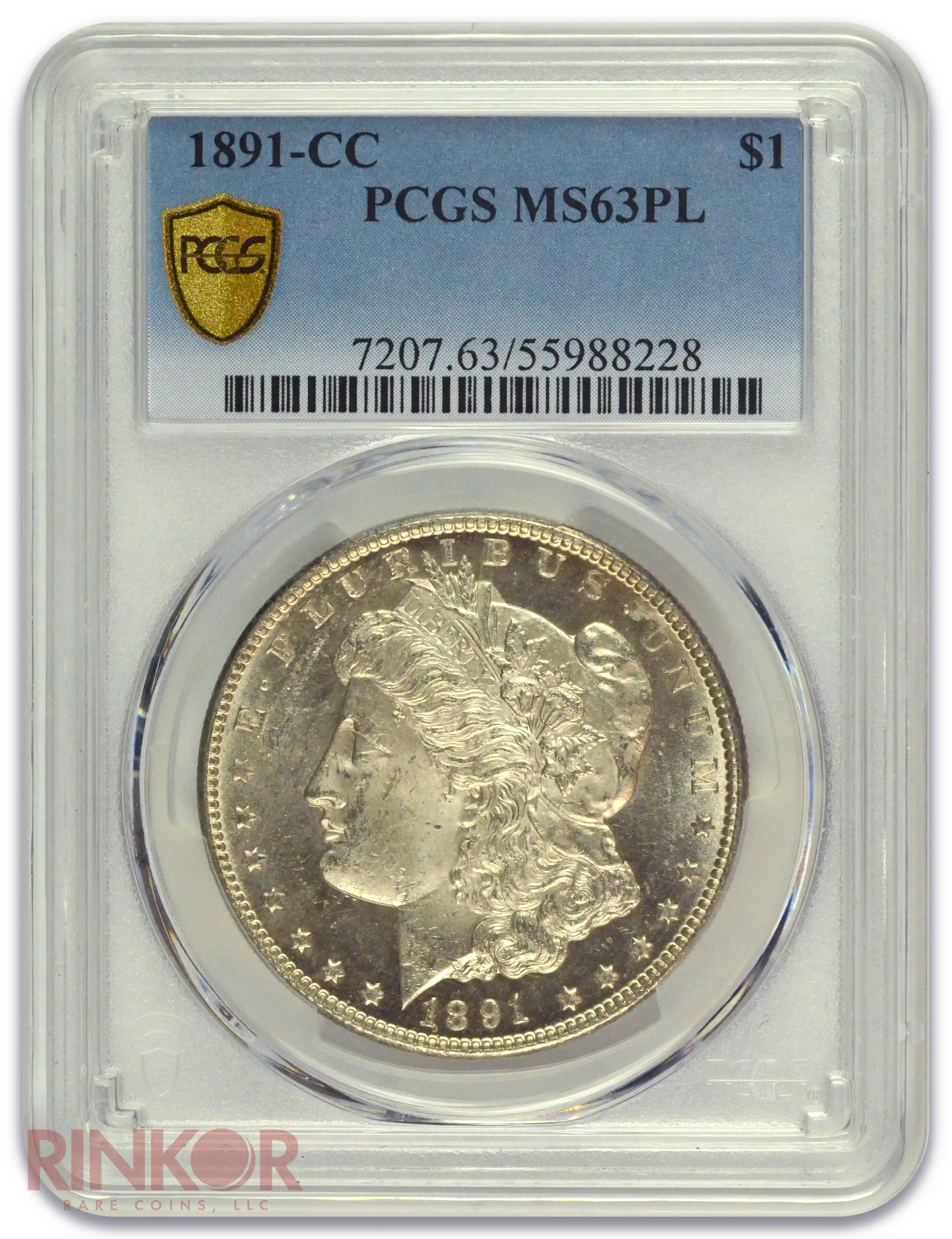 1891-CC $1 Morgan Dollar PCGS MS 63 PL