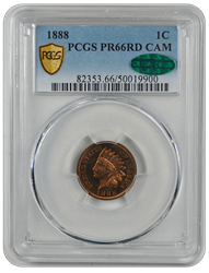 1888 Indian Head PCGS CAC CAM 66