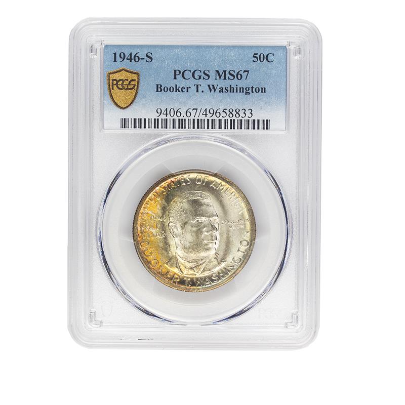 1946-S 50C Booker T. Washington Classic Commemorative, 50C PCGS MS67 