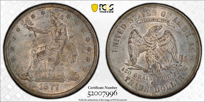 1877-CC T$1 PCGS MS 60 CAC