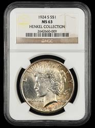 1924 S $1 Henkel Collection NGC MS63