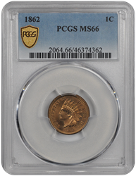 1862 Indian Head PCGS MS 66