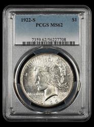 1922 S $1 NGC  MS 62