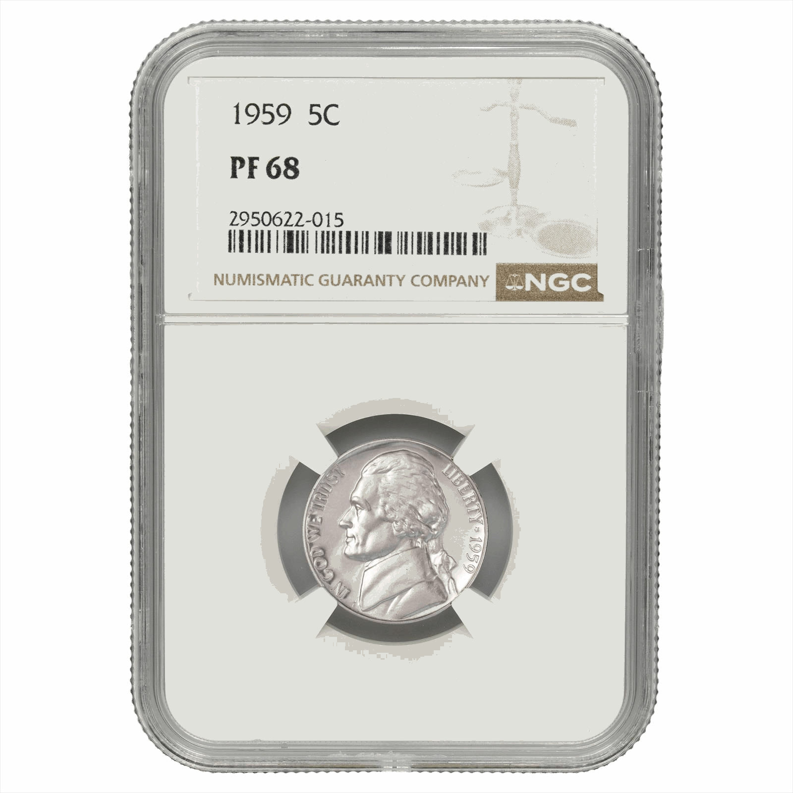 1959 Jefferson Nickel 5C NGC PF 68