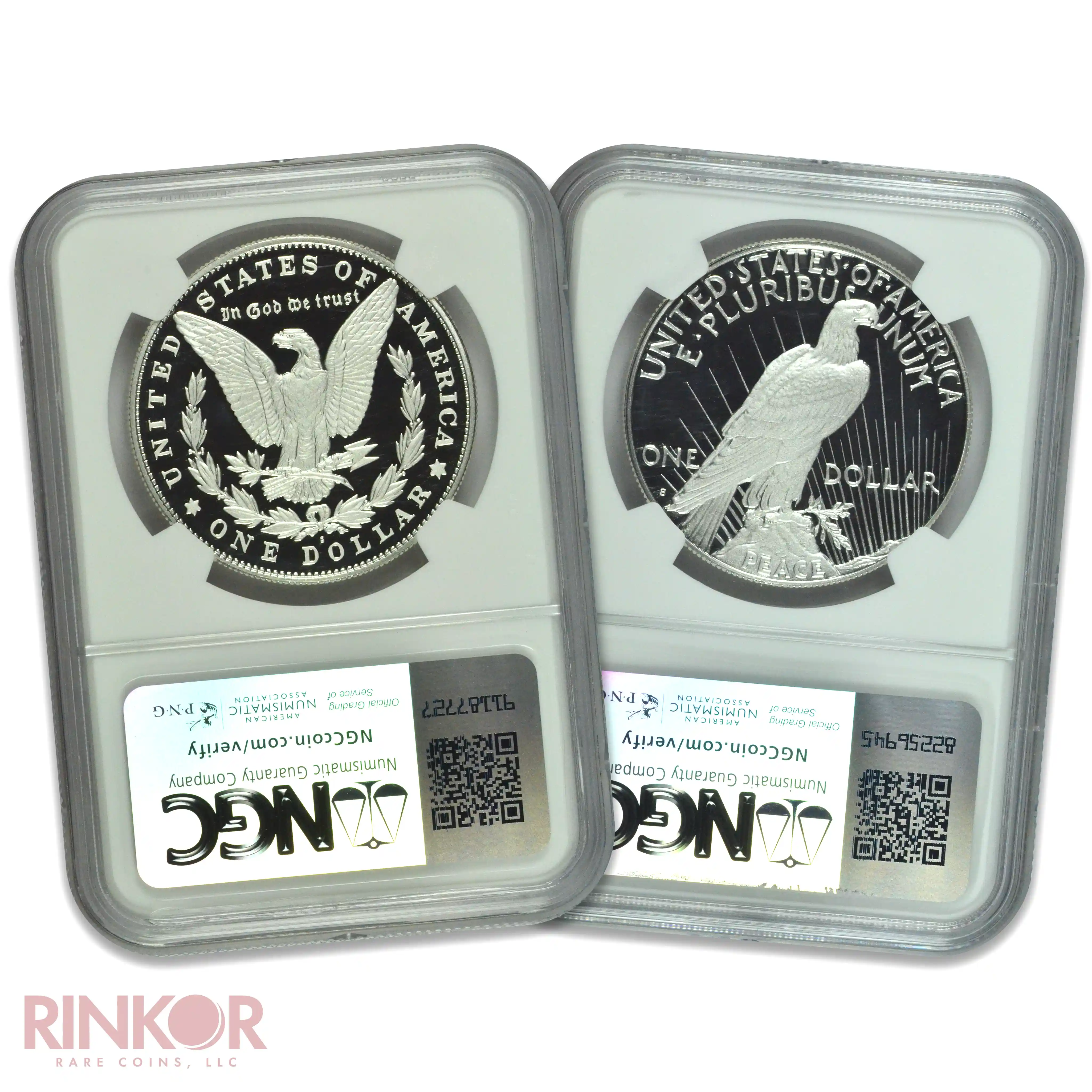 2024-S Morgan and Peace 2-Coin Set First Day of Issue $1 NGC PF 70