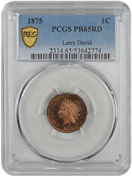 1875 Indian Head PCGS RD 65