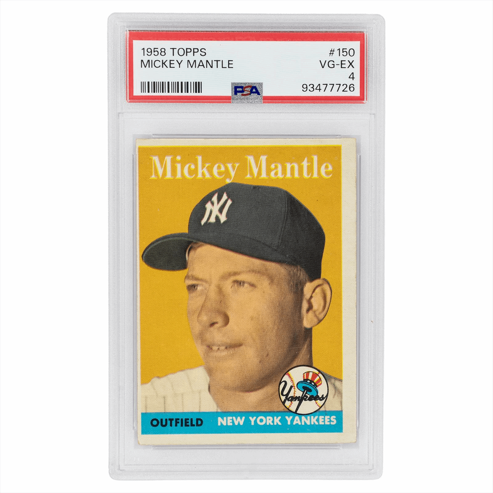 1958 Topps Mickey Mantle #150 PSA VG-EX 4 Cert #93477726
