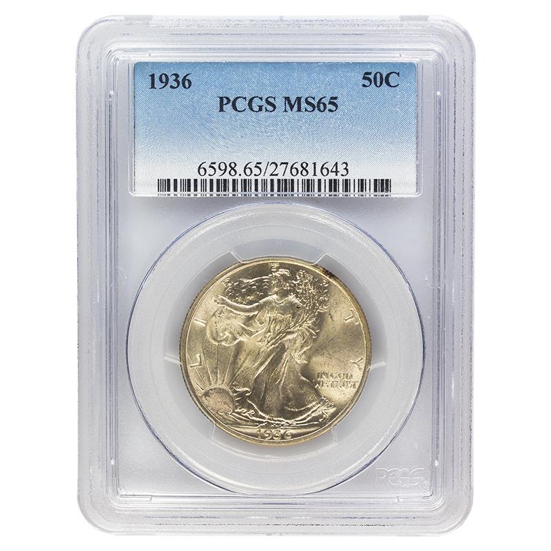 1936 Walking Liberty Half Dollar, 50C PCGS MS 65 