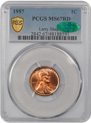 1957 Lincoln PCGS (CAC) RD 67 