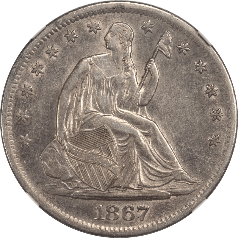1867-S Seated Liberty Half Dollar NGC AU 55 A Sharp Well Struck Coin