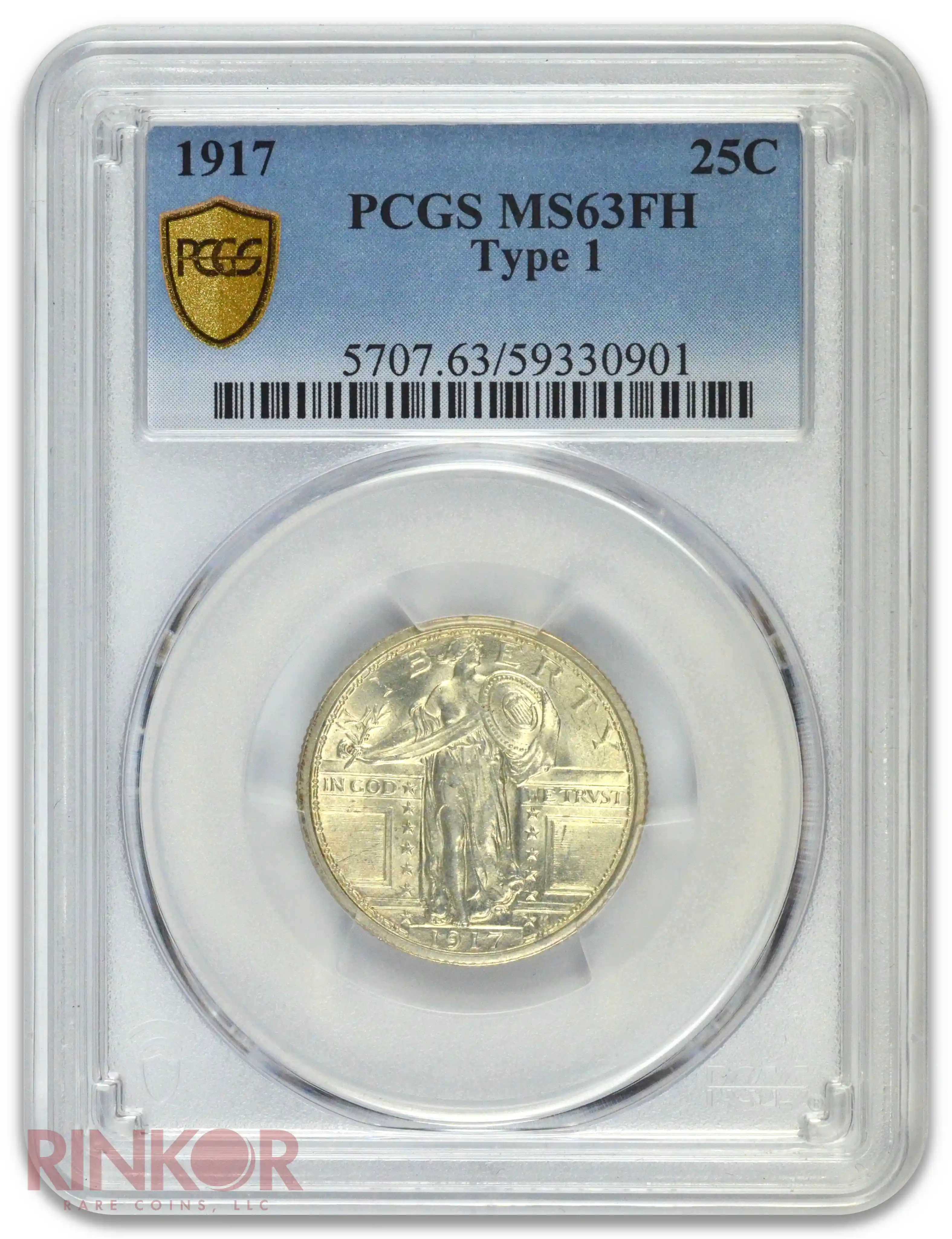 1917 Type 1 Standing Liberty Quarter PCGS MS 63 FH