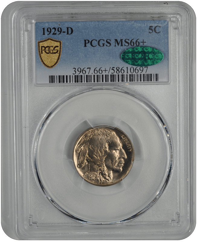 1929-D Buffalo PCGS CAC MS 66+