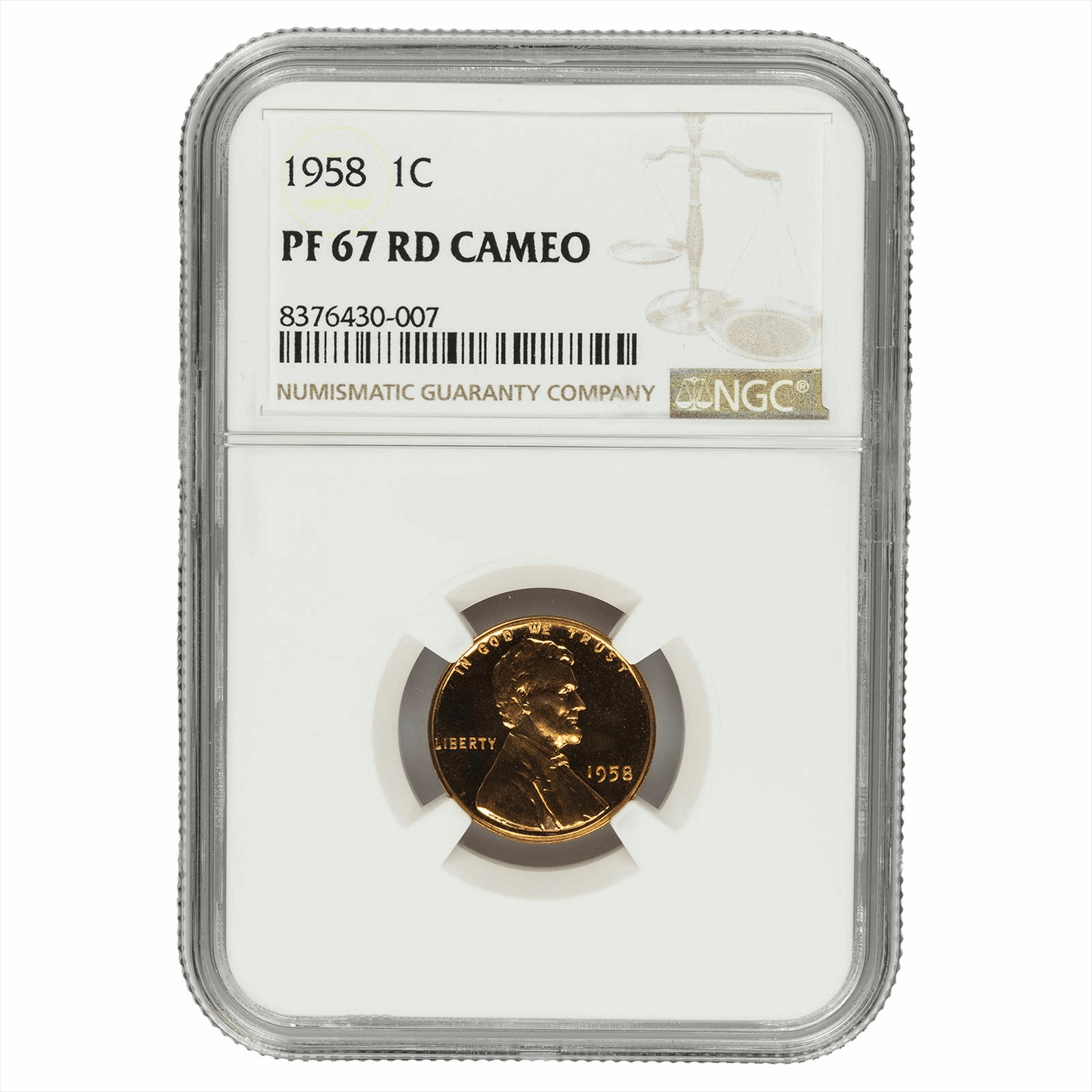 1958 Lincoln Wheat Cent 1C NGC PF 67 RD CAM
