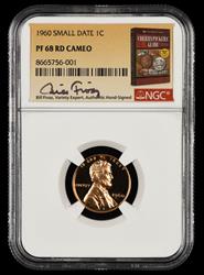 1960 Small Date Lincoln Cent Bill Fivaz Signature Label NGC  PF68RD CAM