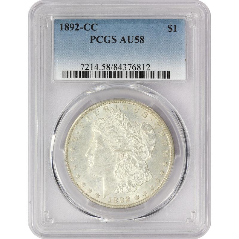 1892-CC  Morgan Silver Dollar $1, PCGS AU-58 - Better Date