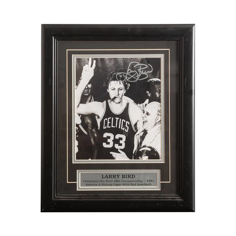 Larry Bird Signature Photograph with Name Plate 