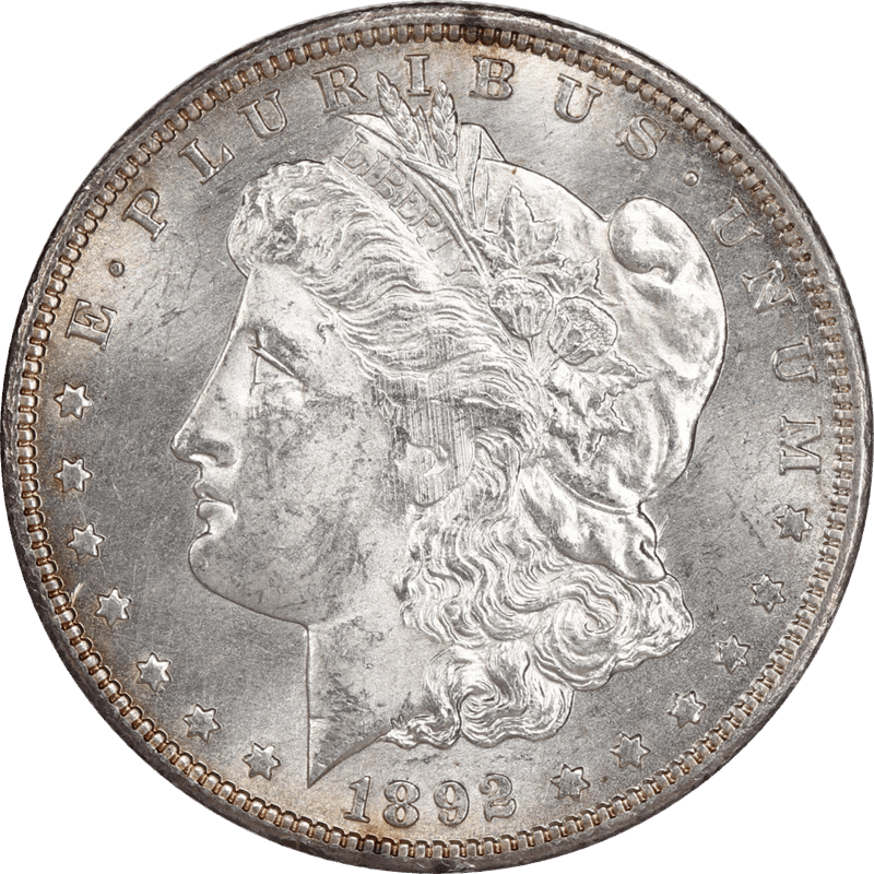 1892-CC Morgan Silver Dollar $1 Raw Brilliant Uncirculated BU++