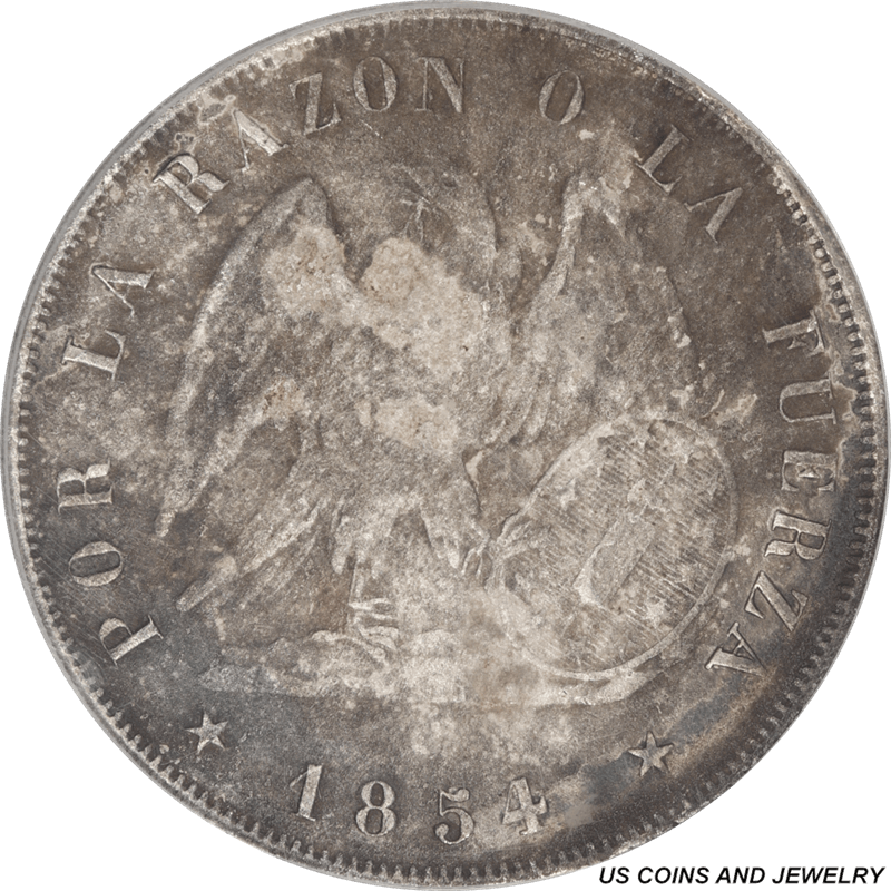 1854-So 1 Peso SS Central America Treasure PCGS Certified