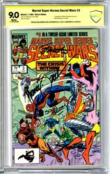 Marvel Super Heroes Secret Wars #3 CBCS 9.0 Signed by Jim Shooter, Mike Zeck, John Beatty 