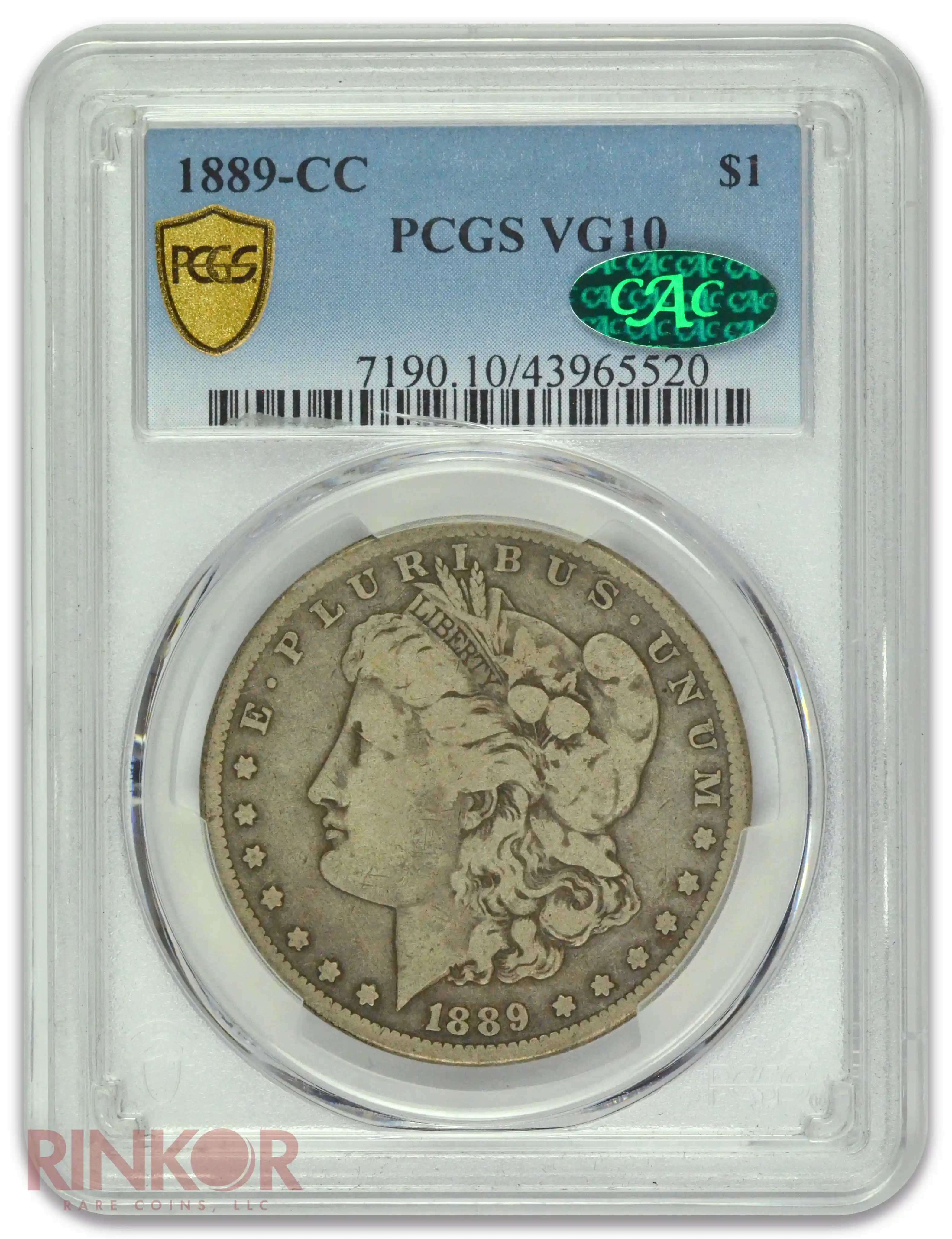 1889-CC $1 Morgan Dollar PCGS VG-10 CAC
