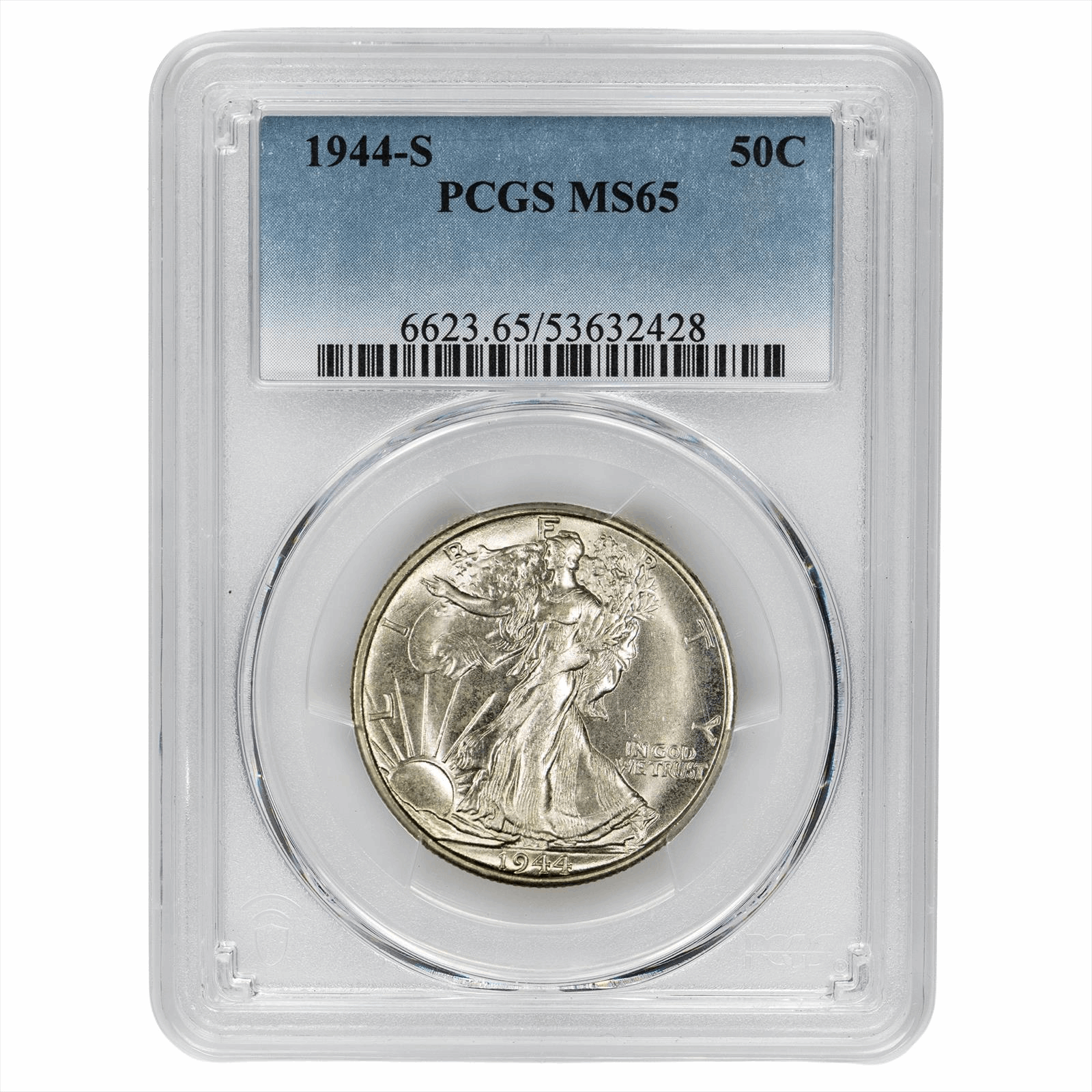 1944-S Walking Liberty Half Dollar 50C PCGS MS 65