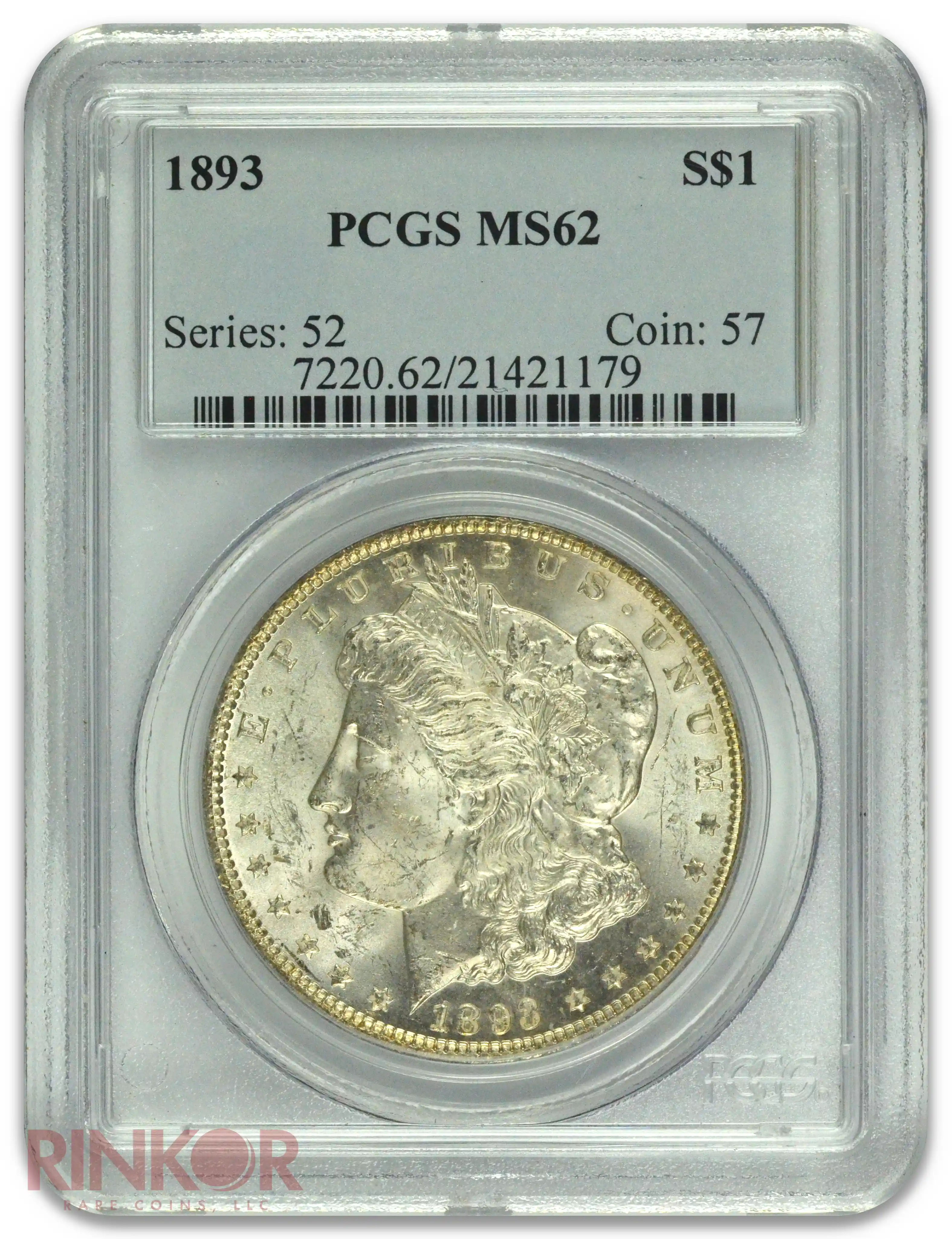 1893 $1 Morgan Dollar PCGS MS 62