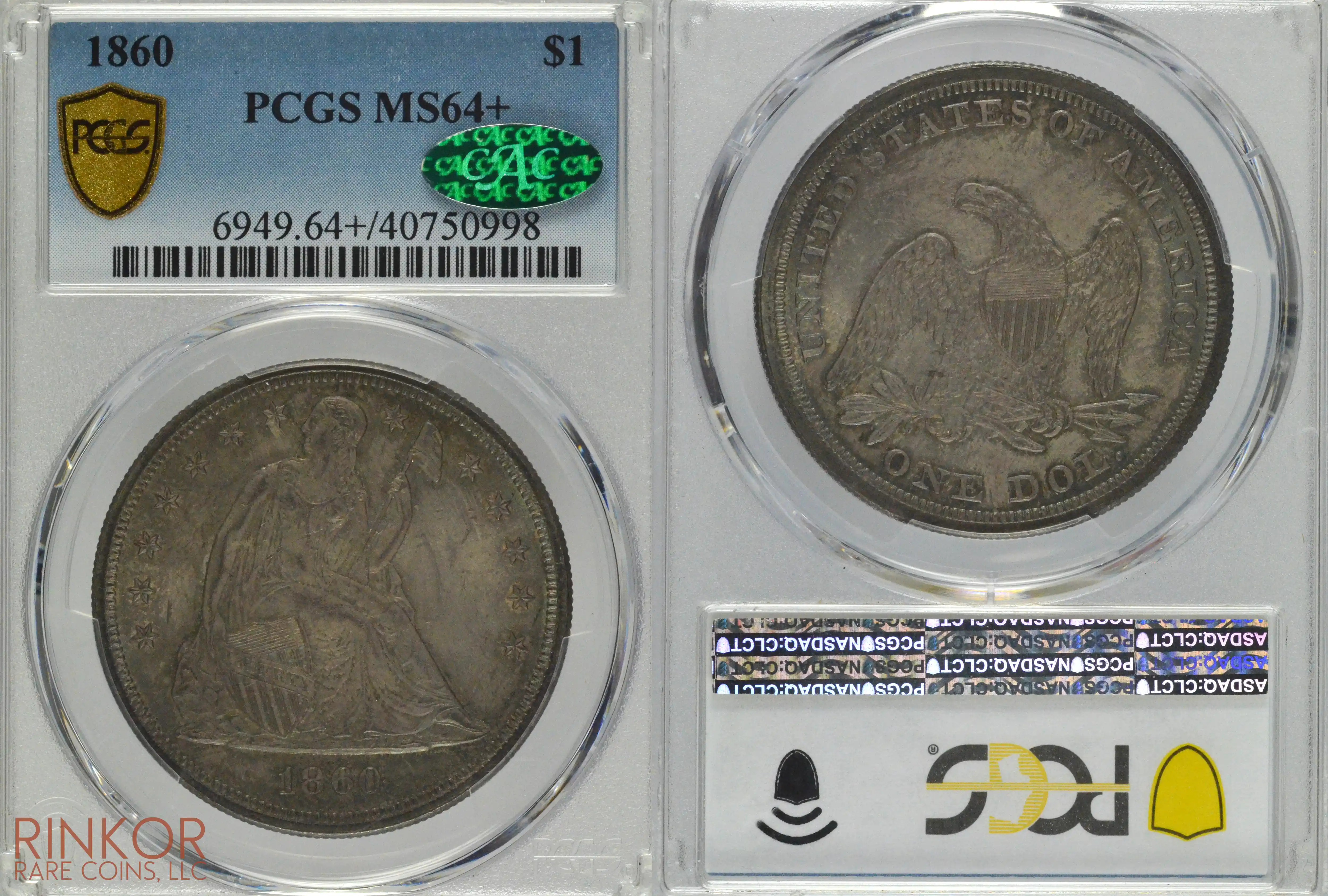 1860 $1 PCGS MS 64+ CAC