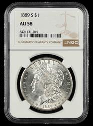 1889 S $1 NGC AU-58