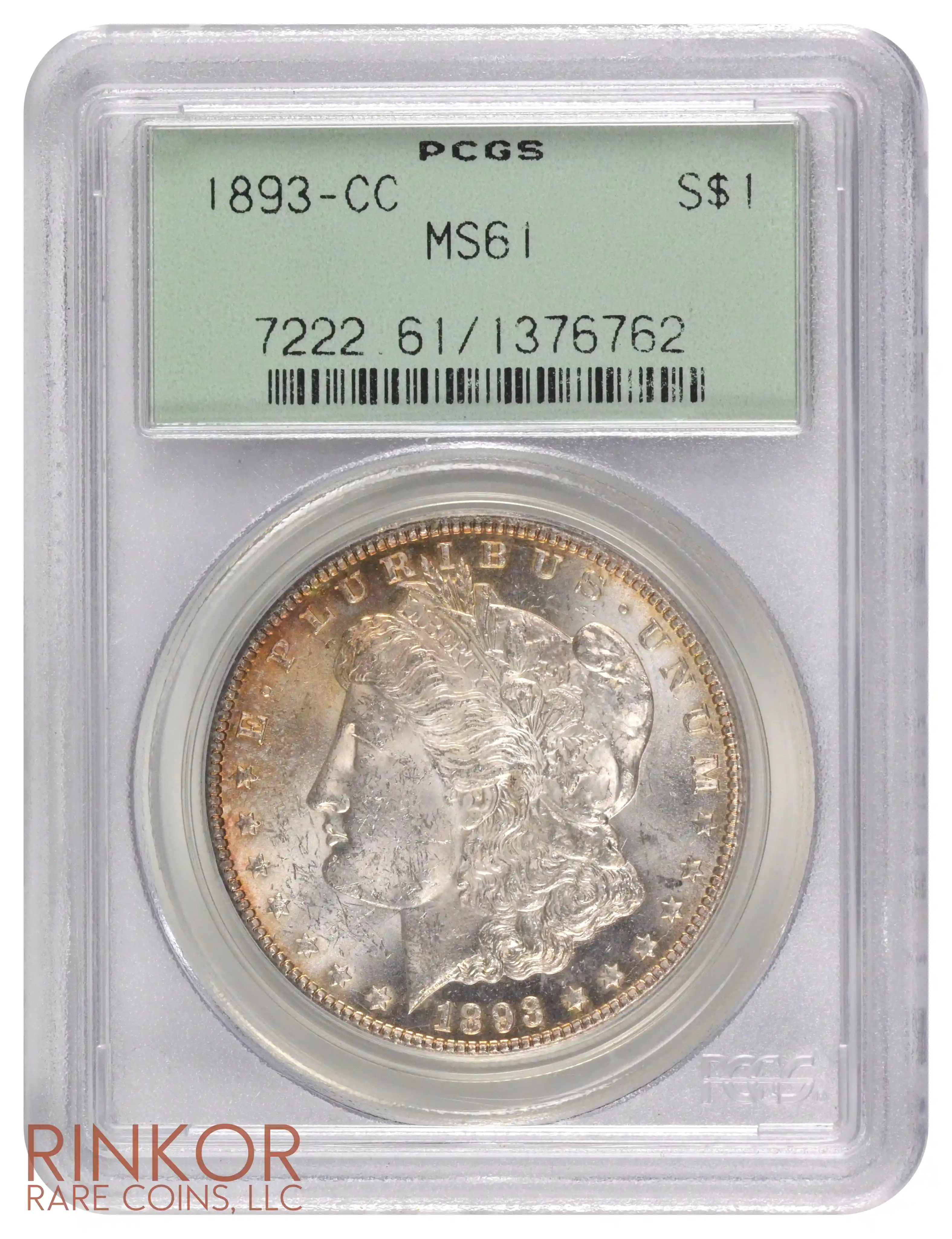 1893-CC $1 PCGS MS 61