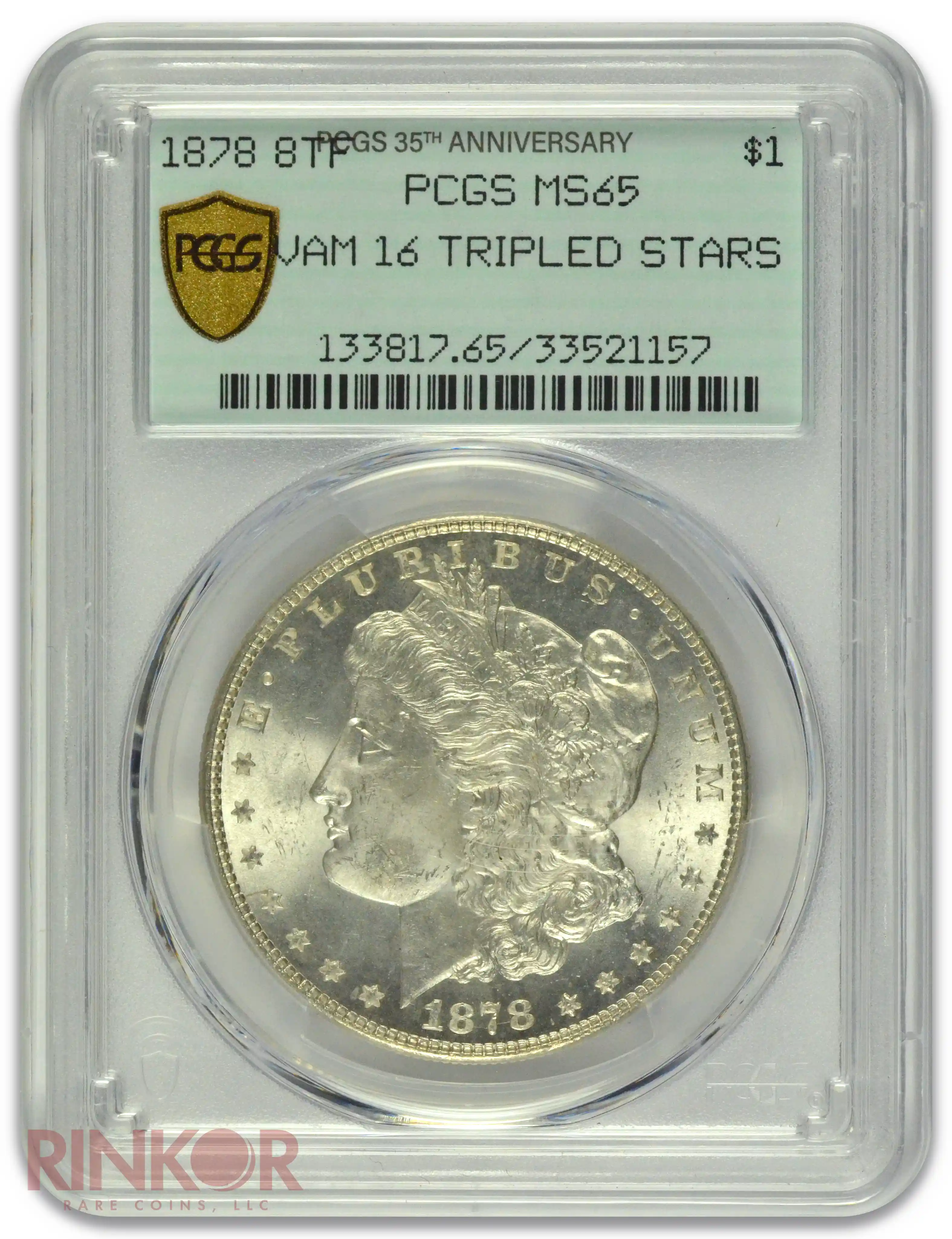 1878 8TF $1 Morgan Dollar VAM 16 PCGS MS 65