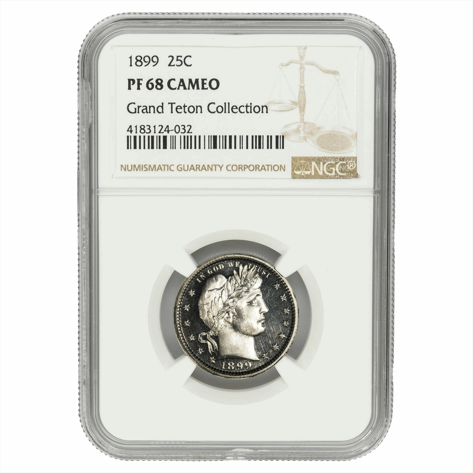 1899 Barber Quarter 25C Grand Teton Collection NGC PF 68 CAMEO