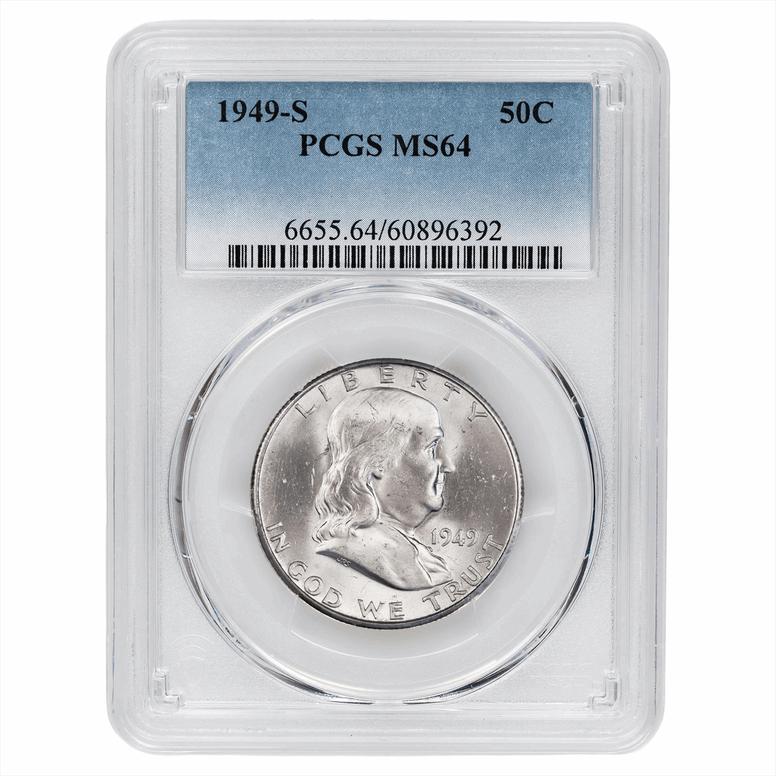 1949-S Franklin Half Dollar 50C PCGS MS 64