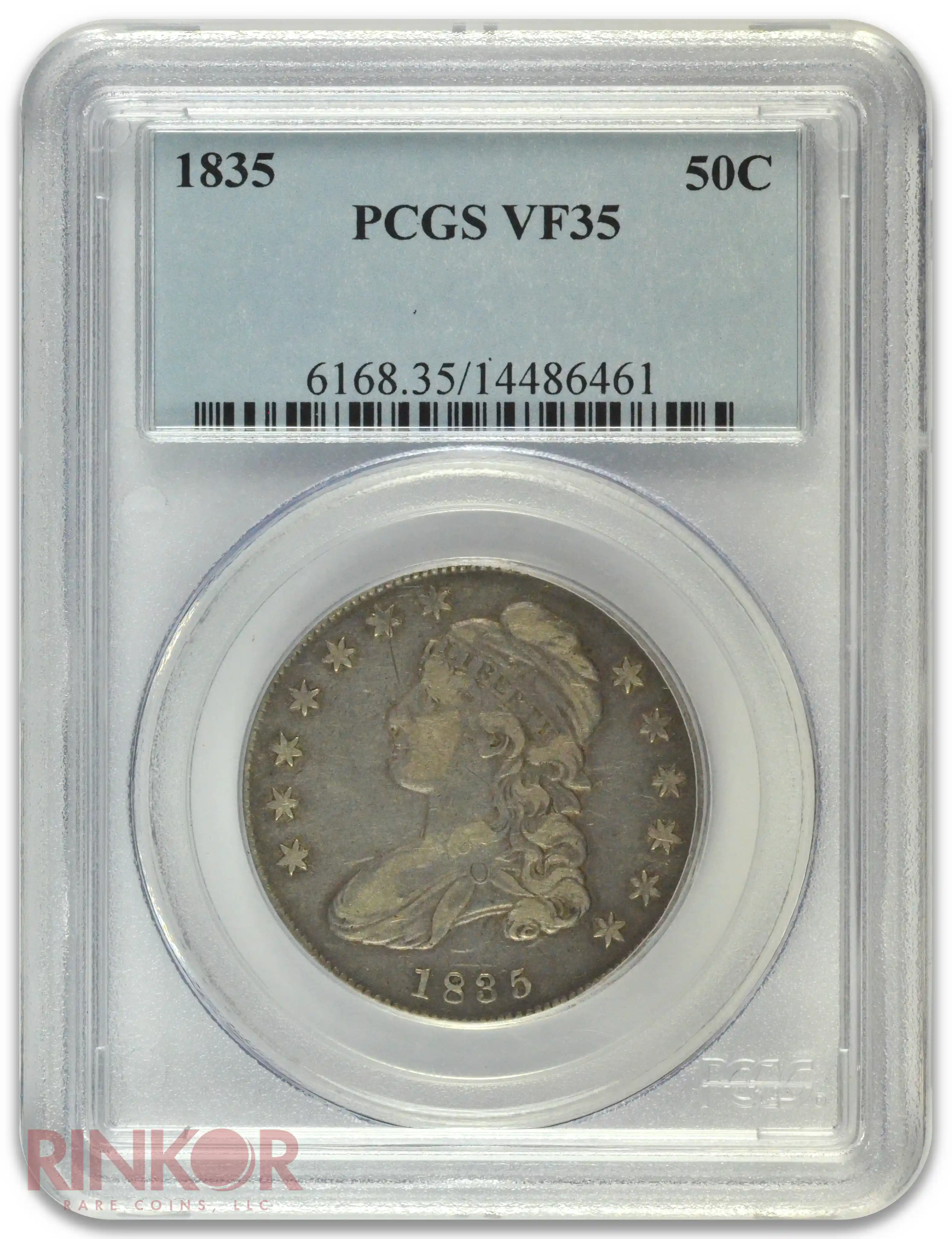 1835 Capped Bust Half Dollar PCGS VF-35