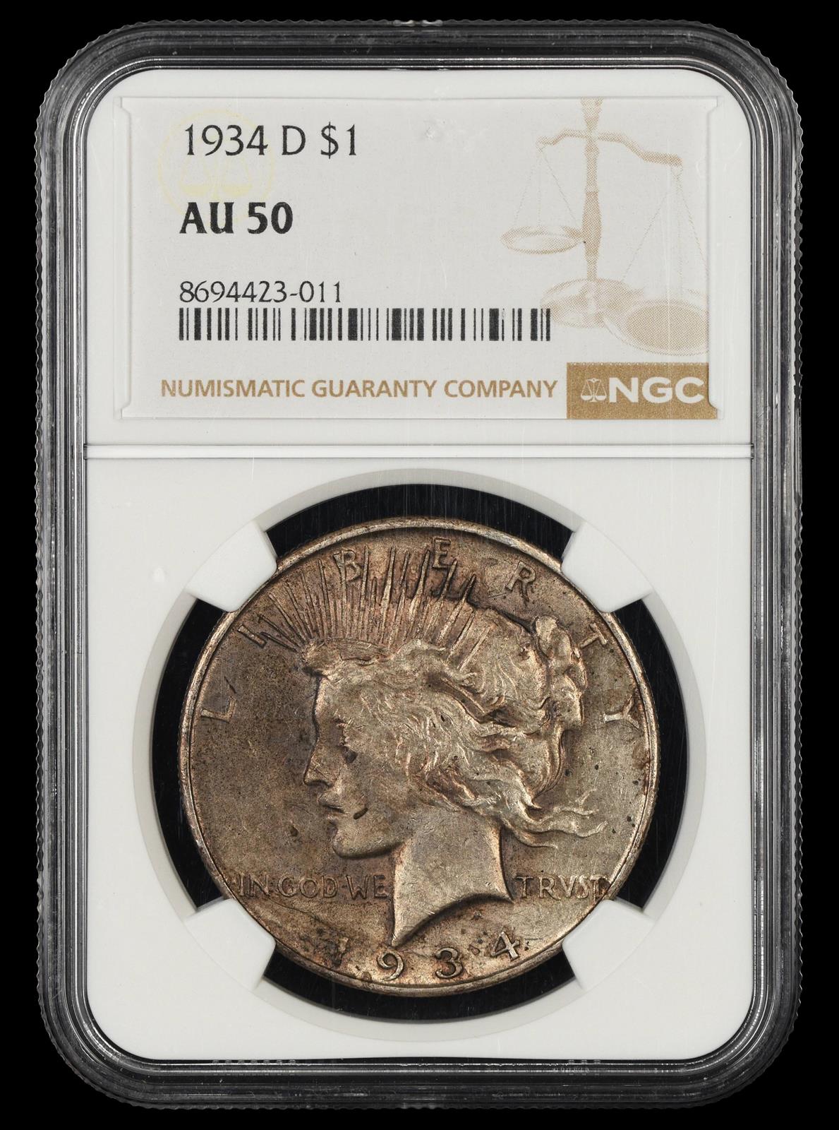 1934 D $1 NGC AU-50