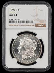 1897 S $1 NGC MS 64