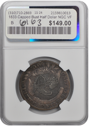 1833 Capped Bust Half Dollar NGC VF