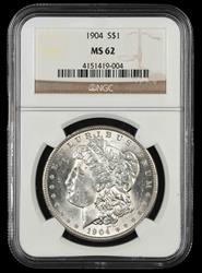 1904 $1 NGC  MS62