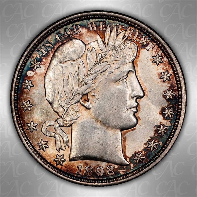 1892 50c CACG AU-58