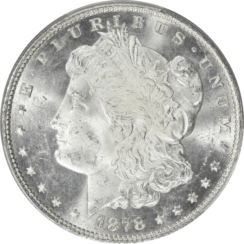 1878 7TF Morgan Silver Dollar $1, PCGS MS-64+ CAC -  Reverse of 1879