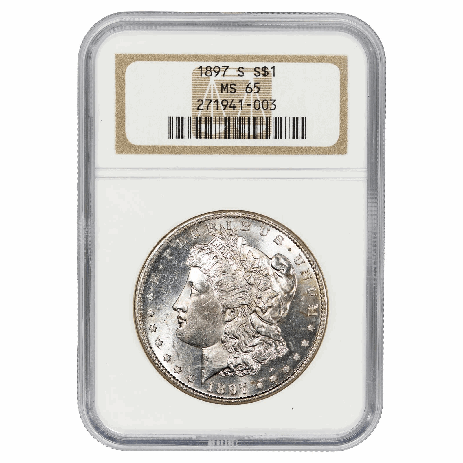 1897-S Morgan Silver Dollar $1 NGC MS 65
