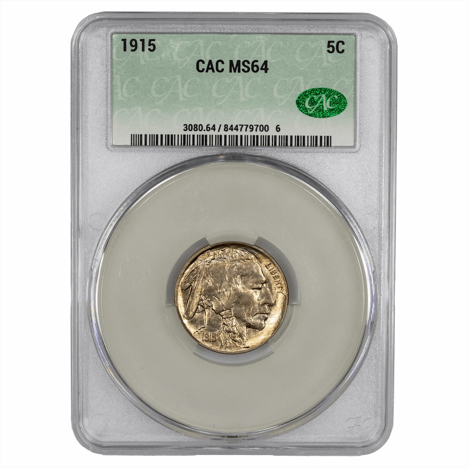 1915 Buffalo Nickel 5C CACG MS 64 CAC