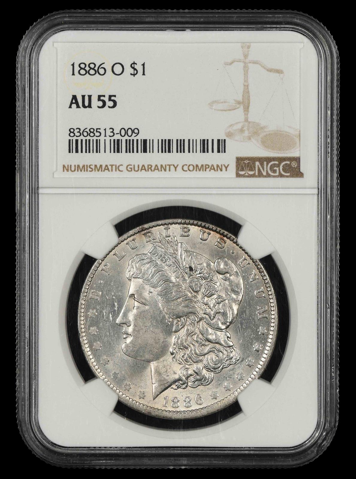 1886 O $1 NGC  AU55