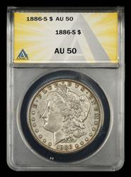 1886 S $1 ANACS  AU50