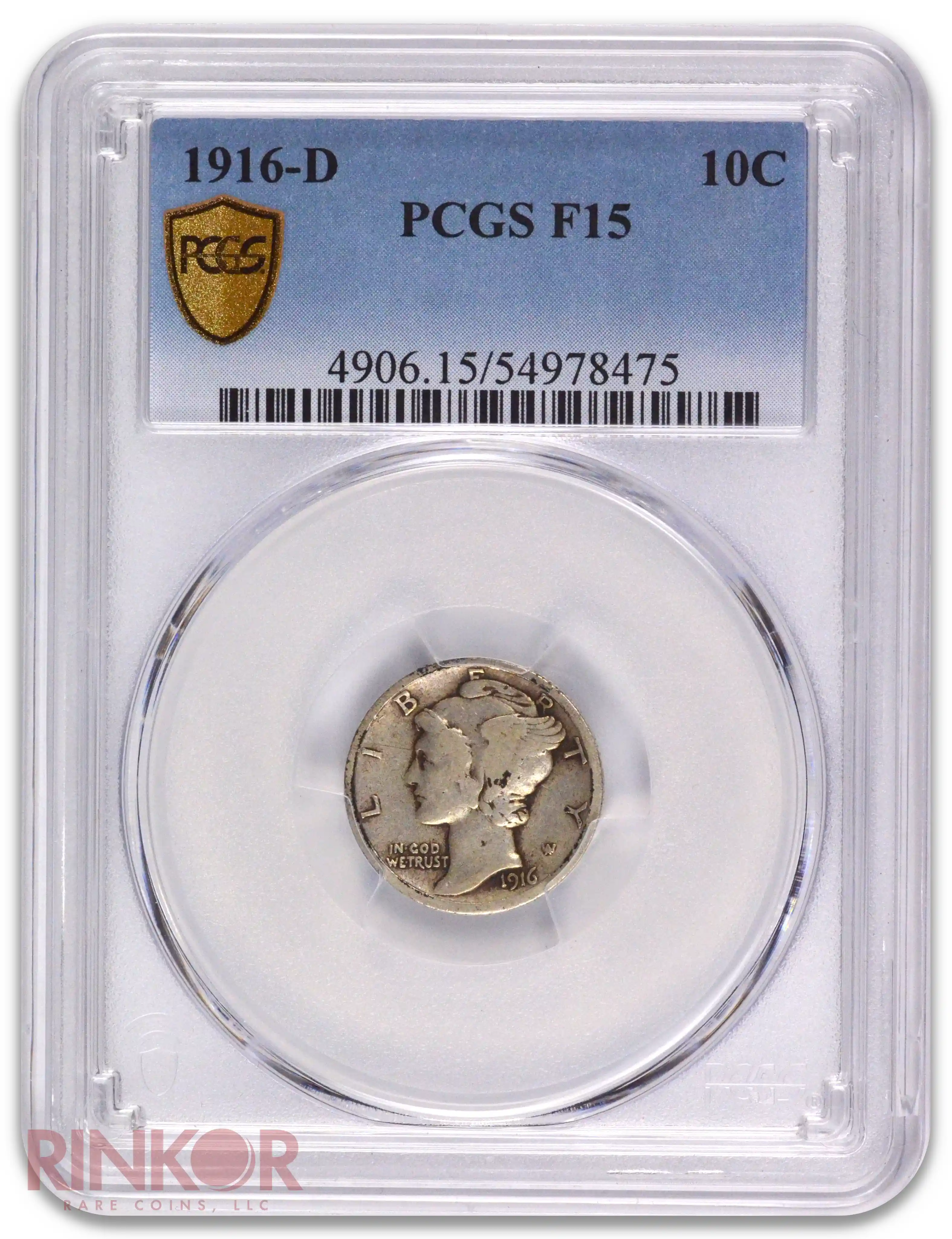 1916-D Mercury Dime PCGS