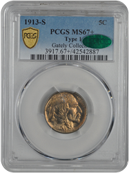 1913-S  Type 1 Buffalo PCGS CAC MS 67+