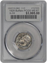 1928 Buffalo PCGS MS 67