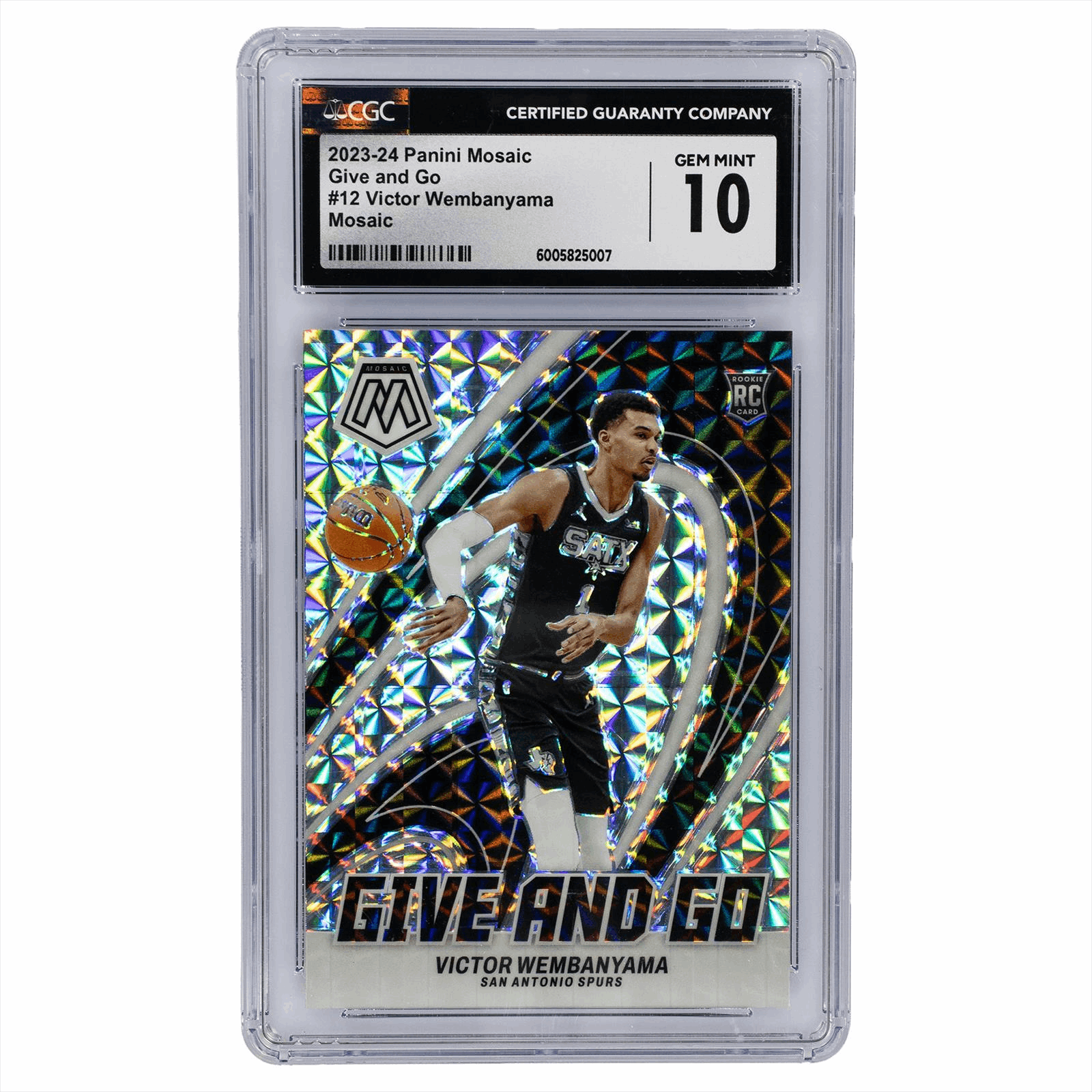 2023-24 Panini Mosaic Give and Go Victor Wembanyama Mosaic #12 CGC GEM MINT 10