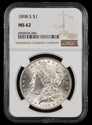 1898 S $1 NGC MS 62